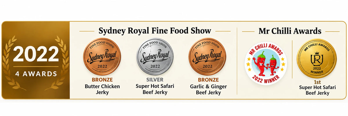 Mallory's Jerky award-winning products and food awards 2022.